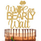 We Can Bearly Wait Baby Shower Cake Topper, Baby Bear Theme Baby Shower Gender Reveal Party Decoration Supplies Gold Glitter.