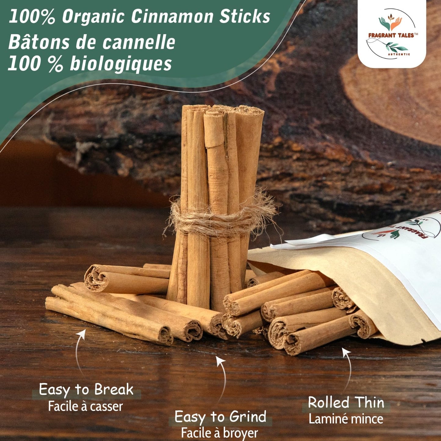 Premium Organic Ceylon Cinnamon Sticks - 1Lb (454G), True Ceylon, Usda Certified, Non-Gmo, Gluten-Free, Pure Sri Lankan Cinnamon