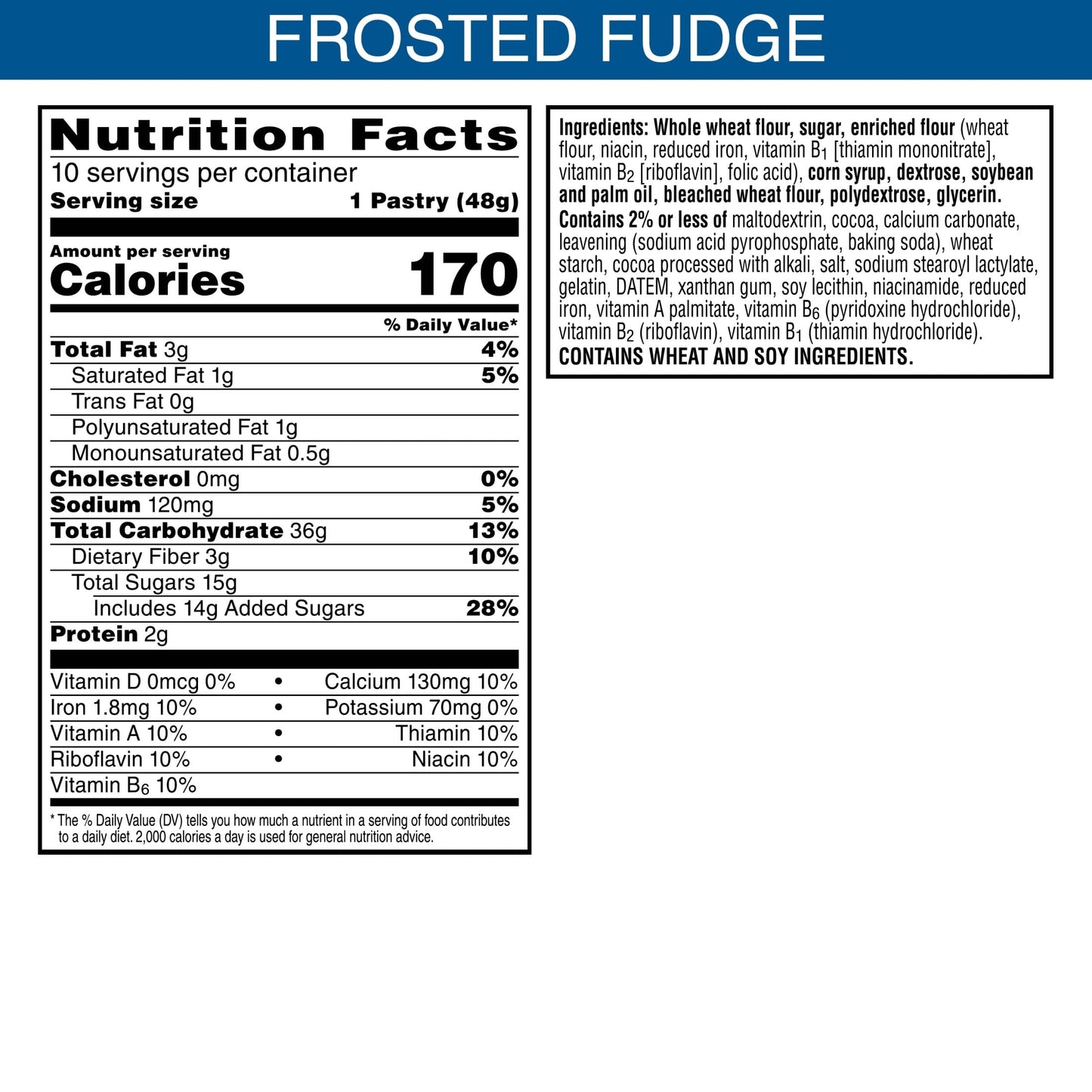 Pop-Tarts  Toaster Pastries Made with Whole Grain  Frosted Fudge  17.6oz (120 Count)