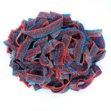 SweetGlob Sour Gummy Belts Candy (2 Pound, Sour Blazpberry (Blue & Red Raspberry))