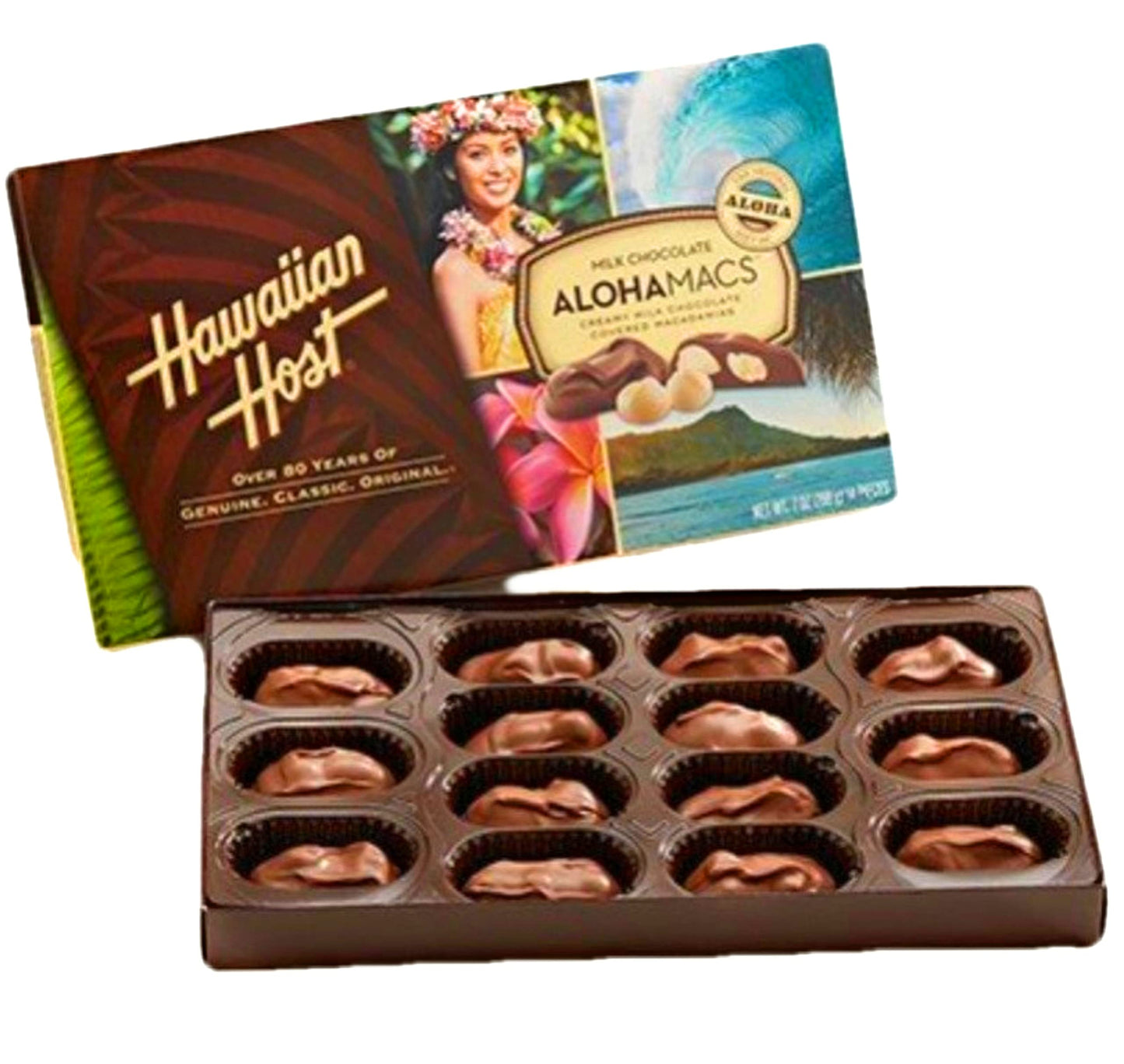 Hawaiian Host Value Pack Macadamia Nuts Milk Chocolate 3 Alohamac Boxes,7 Ounces