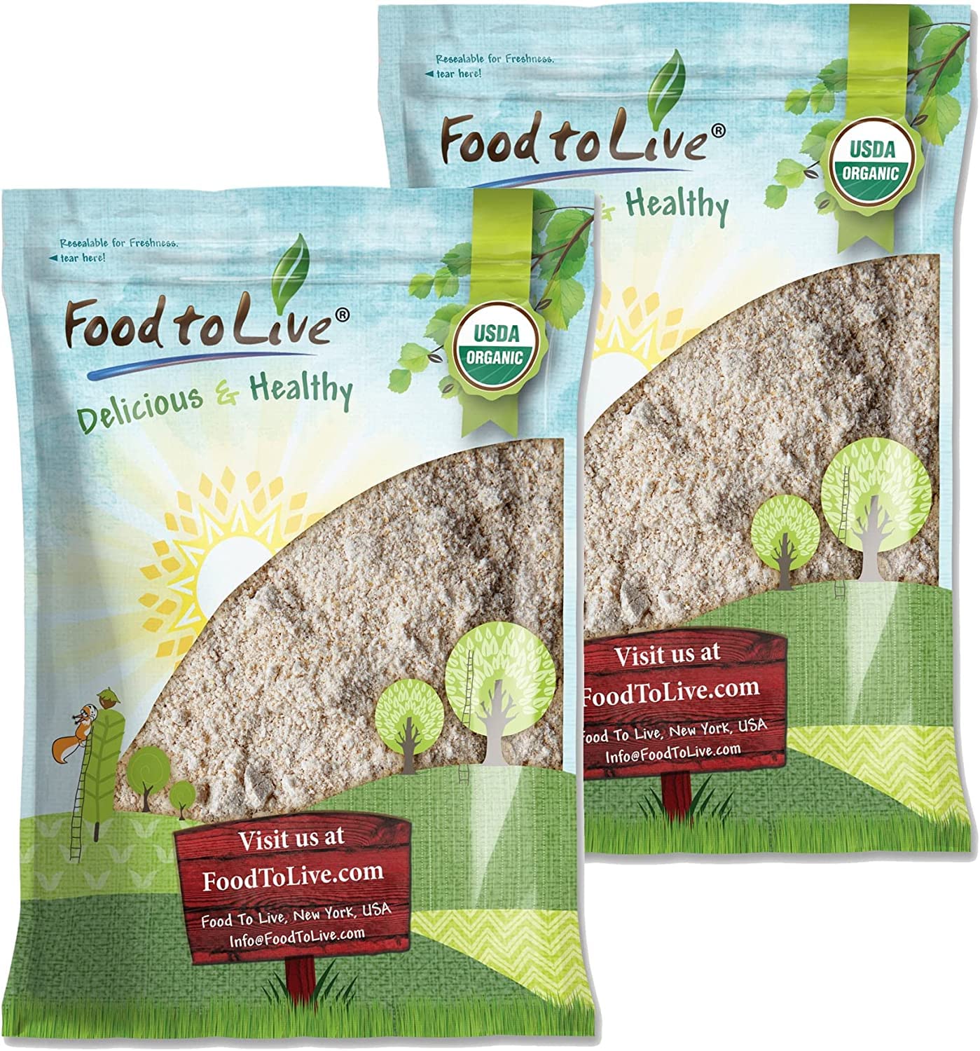 Food to Live Organic Whole Grain Buckwheat Flour, 16 Pounds - Non-GMO, Kosher, Unbleached, Unbromated, Unenriched, Stone Ground,