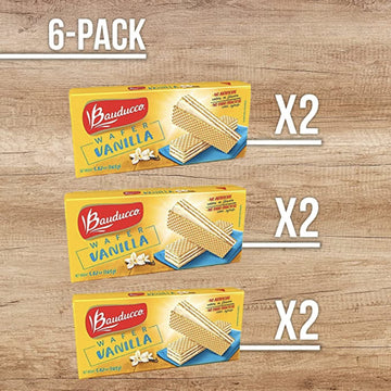 Bauducco Wafer Cookies - Crispy Wafers - 3 Creamy Layers - No Artificial Flavors (Pack Of 6) (Vanilla, 34.92 Oz (Pack Of 6))