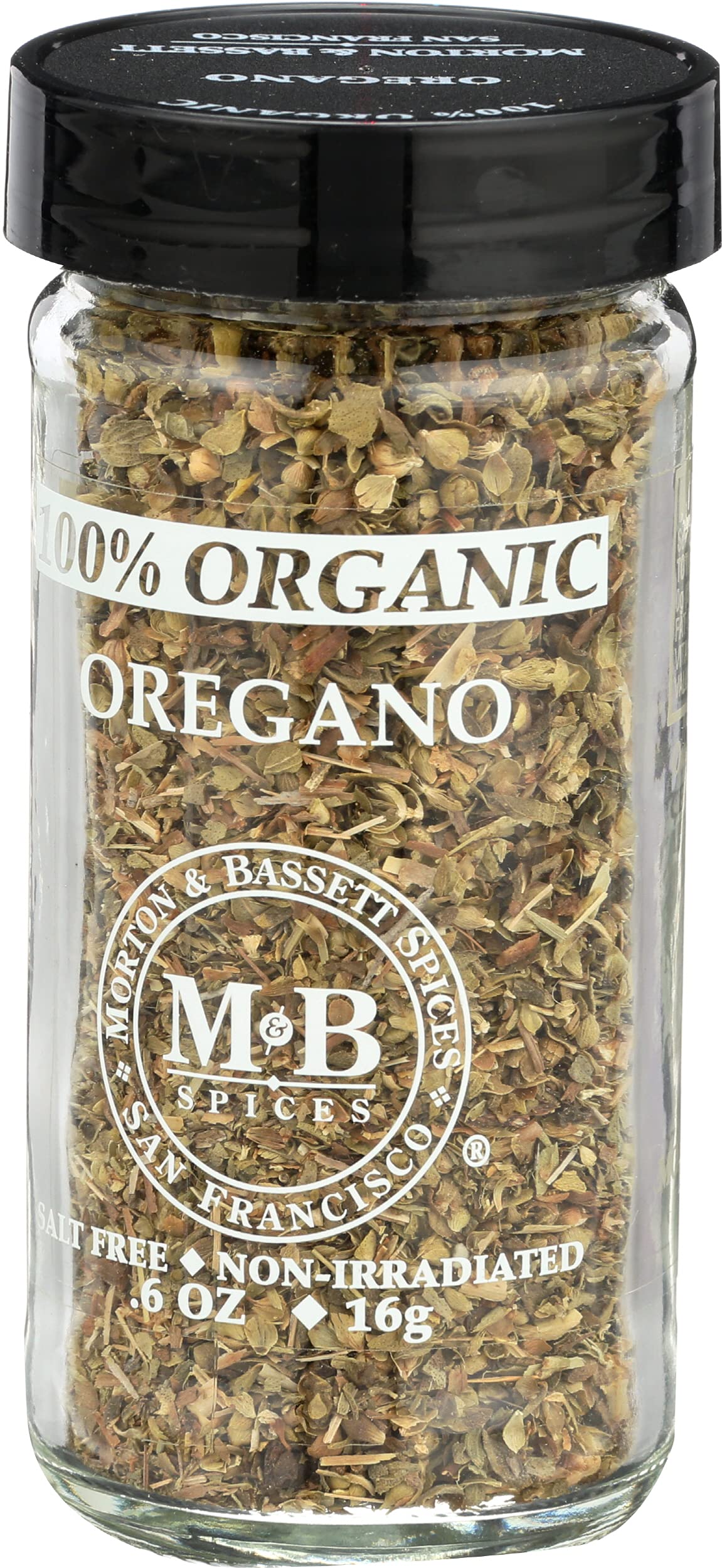 Morton & Bassett Organic Oregano - Bold Flavor for Italian, Greek & Mexican Cuisine - 0.6 oz Jar - Gluten Free, Non-GMO