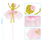 48 Pieces Ballerina Tutu Ballet Dancer Girls Cupcake Toppers Dancing Cake Dessert Muffin Toppers For Wedding Baby Shower Birthda