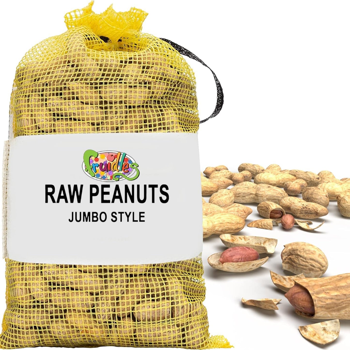 Fruidles Raw Peanuts, Raw Peanuts in Shell, Great for Boiling, Squirrels Feed, Birds Feed and Wildlife, 2 Pounds (Pack of 6)