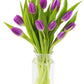 KaBloom Fresh Purple Tulip Bouquet with Vase - Fall Collection, Model KaB-AZ-1136