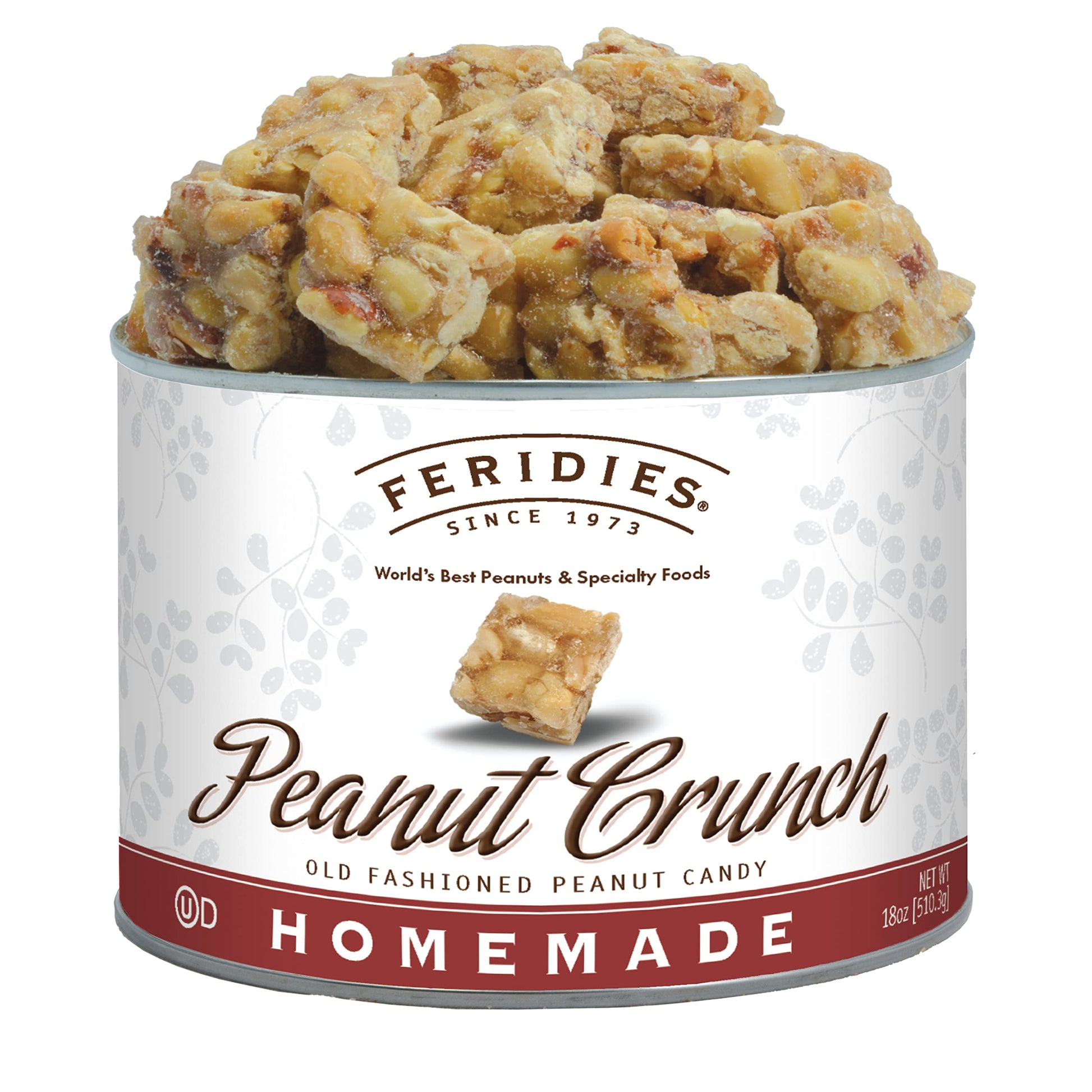 FERIDIES Gourmet Peanut Squares, Peanut Crunch, 18oz CAN