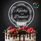 EDSG LED Wedding Cake Topper, Acrylic, 9.45x5.91 inches, Design 2, MR & MRS, Personalized with Name, 7 Color Changes