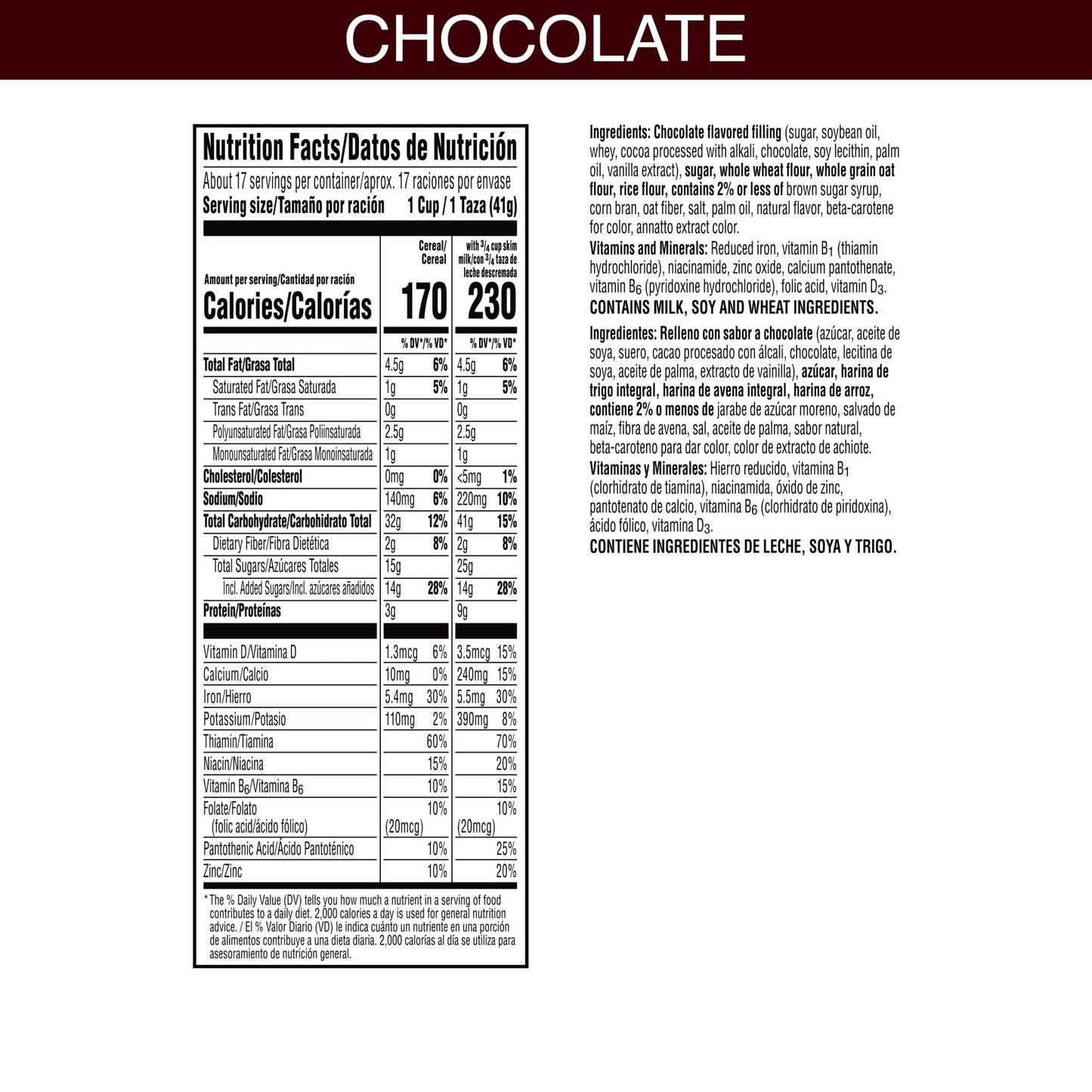 Kelloggs Krave Cold Breakfast Cereal, Kids Cereal, Family Breakfast, Family Size, Chocolate, 17.3oz Box (1 Box)