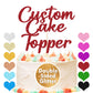 EDSG Personalized Cake Toppers, Custom Happy Birthday & Wedding, 7x4.7, Red, Plastic, Glitter Decorations for Graduation & Baby Shower
