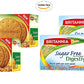 Britannia Digestive Original & Sugar Free Biscuits - Variety Combo Pack - Whole Wheat Flavor Cookies - Tea Time Healthy Snacks (