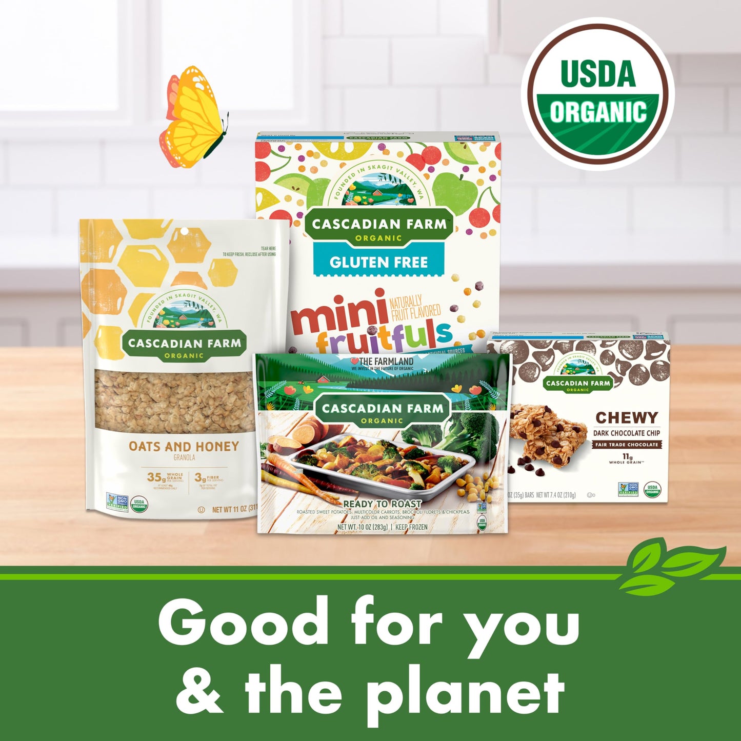 Cascadian Farm Organic Cinnamon Apple Cereal  No Added Sugar  Made with Whole Grain  Non-GMO  12 oz