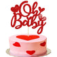 Ephlyn 1Pcs Happy Valentine'S Day Oh Baby Cake Topper Red Glitter Valentine Babyshower Cake Decorations For Love Valentine'S Day