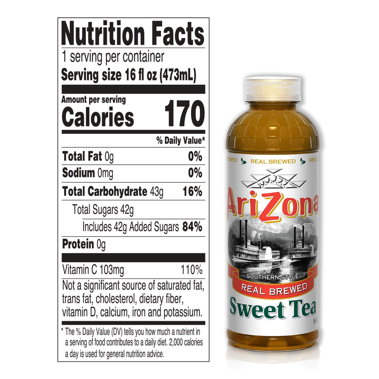 Arizona Sweet Tea - Southern Style Premium Brewed Tea, 16 Fl Oz (Pack Of 12)