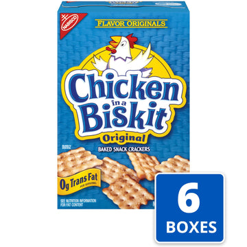 Chicken In A Biskit Original Baked Snack Crackers, 6 - 7.5 Oz Boxes