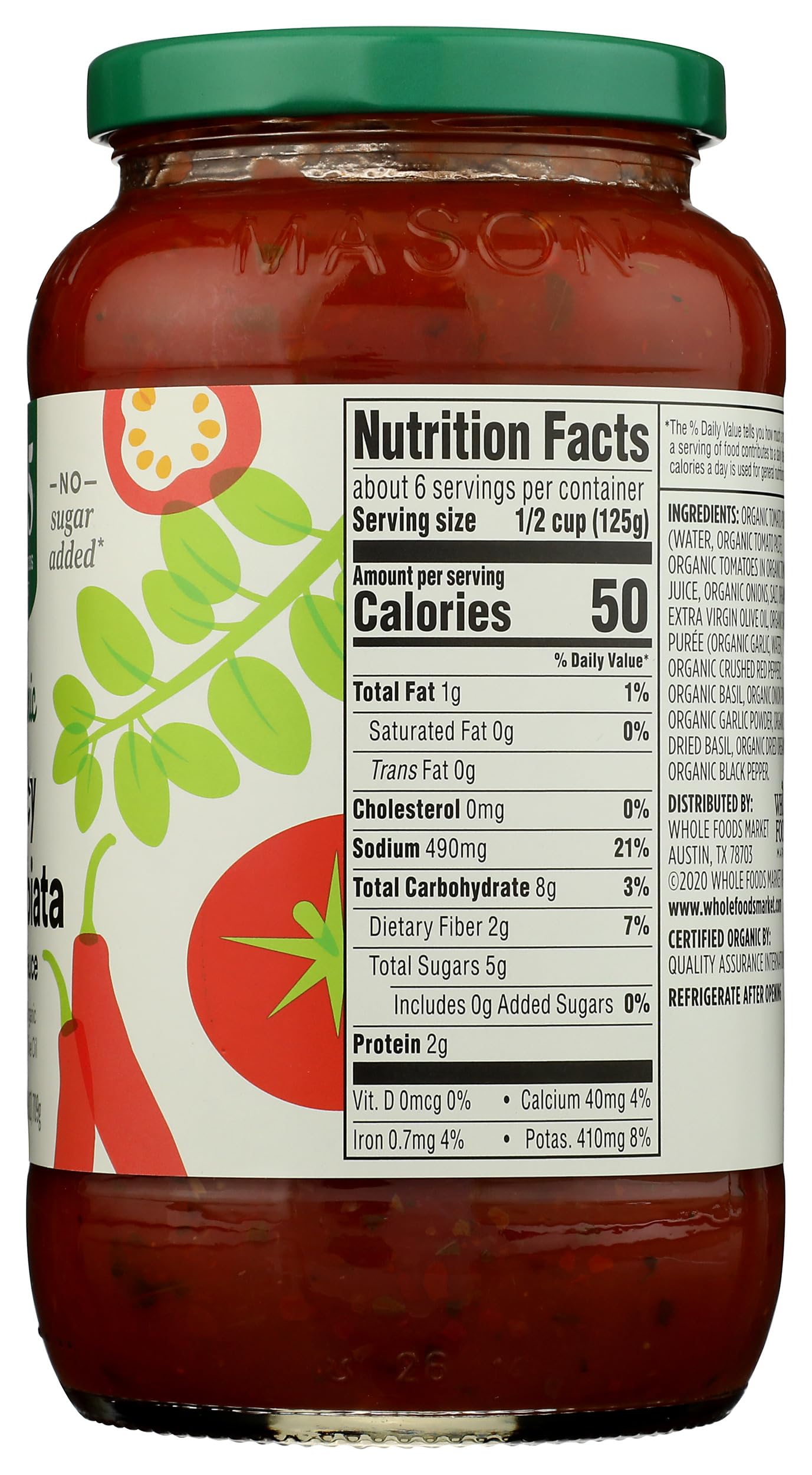 365 by Whole Foods Market, Organic Arrabbiata Pasta Sauce, 25 Ounce