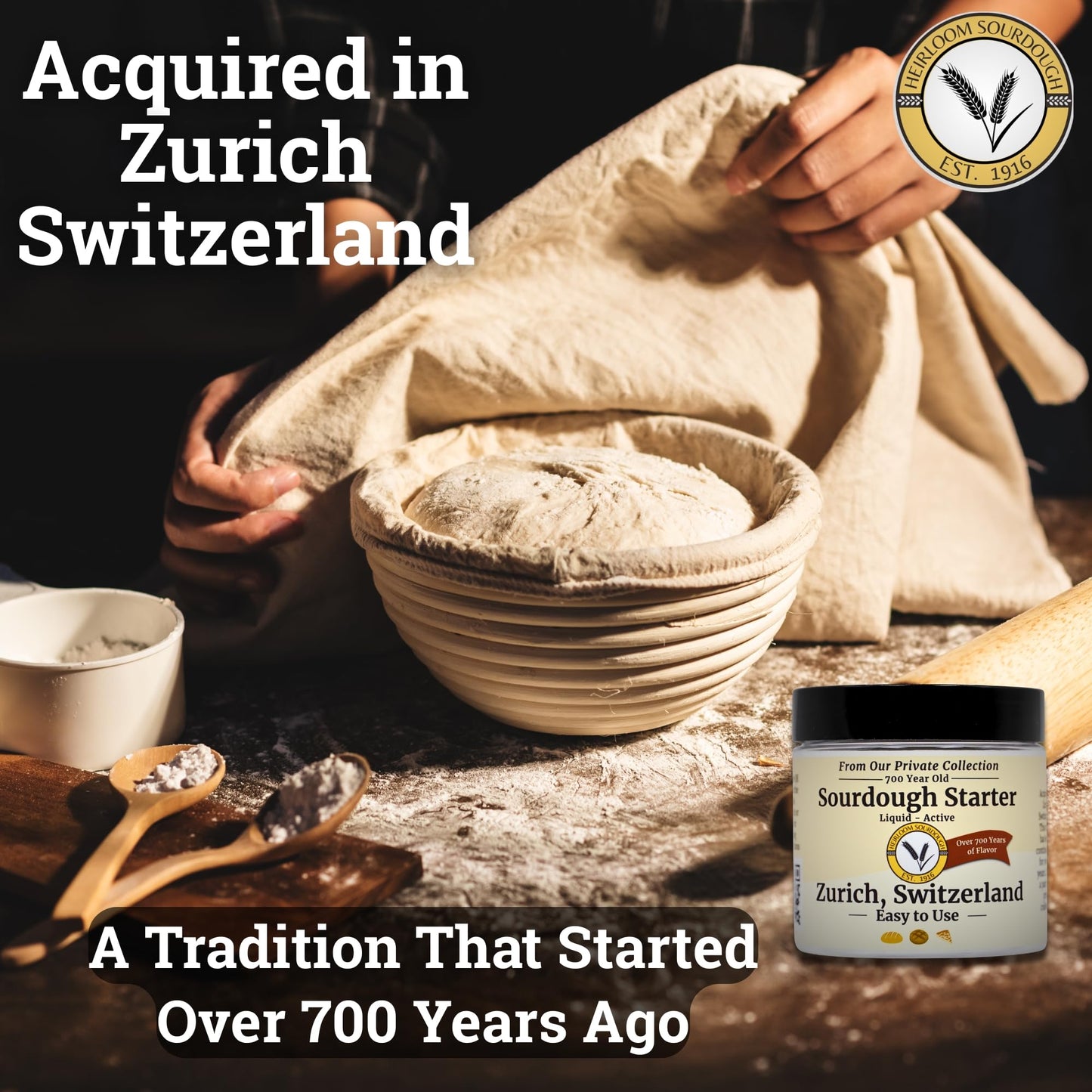 Generic 700 Year Old Swiss Sourdough Starter | 2 Ounce | Easy Instructions & Recipe Included