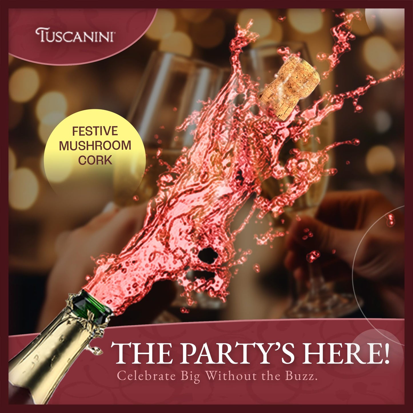 Tuscanini Sparkling Rose G  Juice, Non-  ic Celebration Drink, 25.4oz (2 Pack)