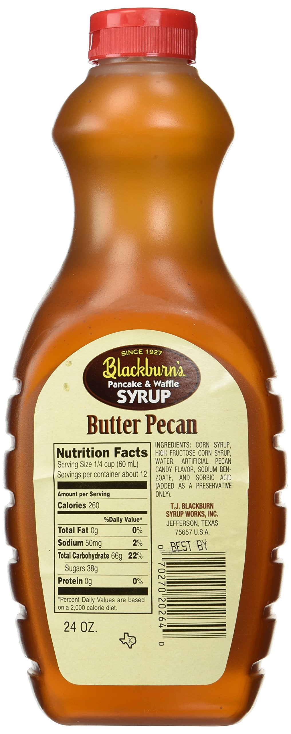 Blackburn'S Pancake & Waffle Syrup, Butter Pecan Flavor, 24 Oz. (Pack Of 2) (Butter Pecan)