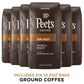 Peet's Coffee Dark Roast Ground Coffee, French Roast, 63 Ounces (6 Bags of 10.5 Ounces) - Premium Quality Brew