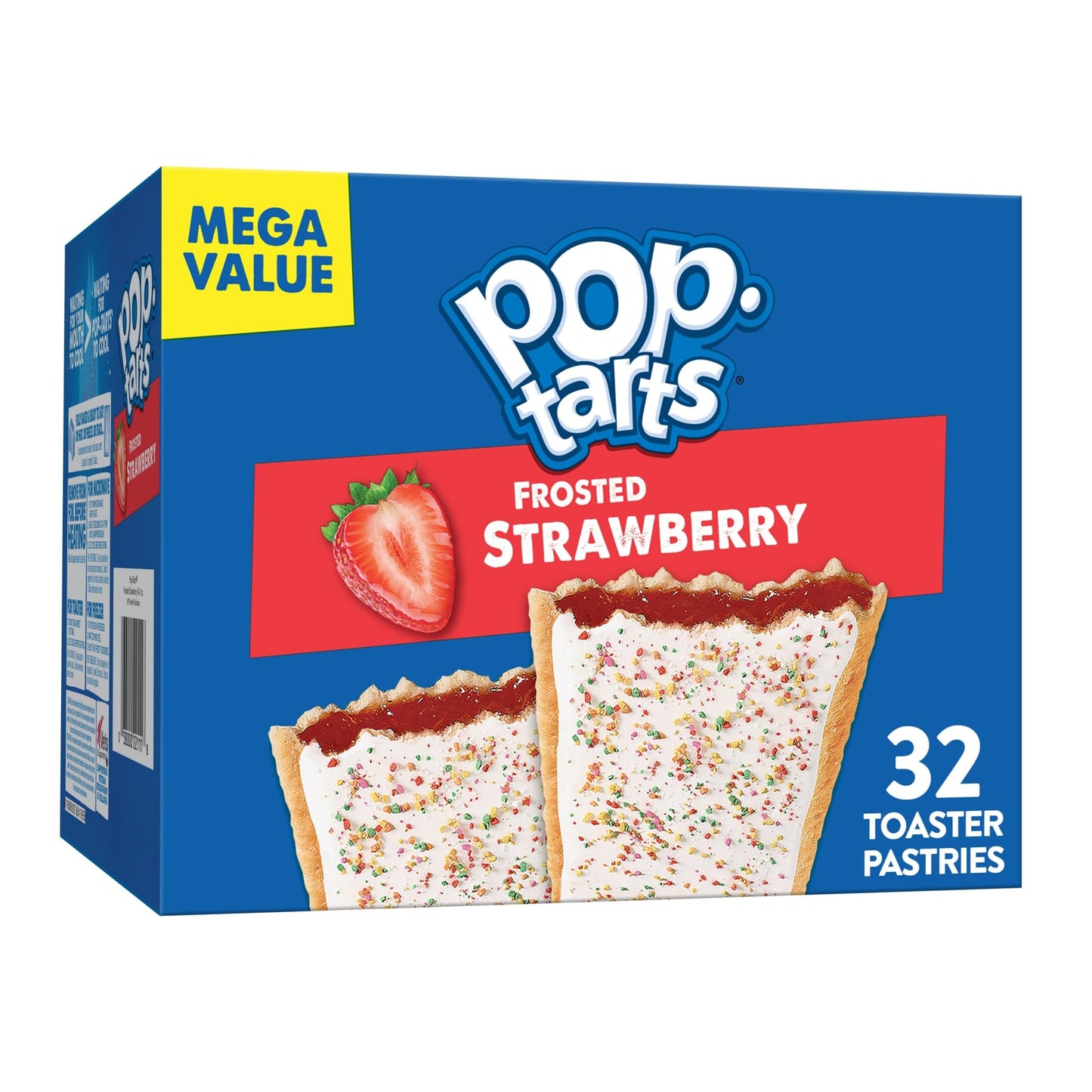 Pop-Tarts Toaster Pastries, Breakfast Foods, Kids Snacks, Frosted Strawberry (32 Pop-Tarts)