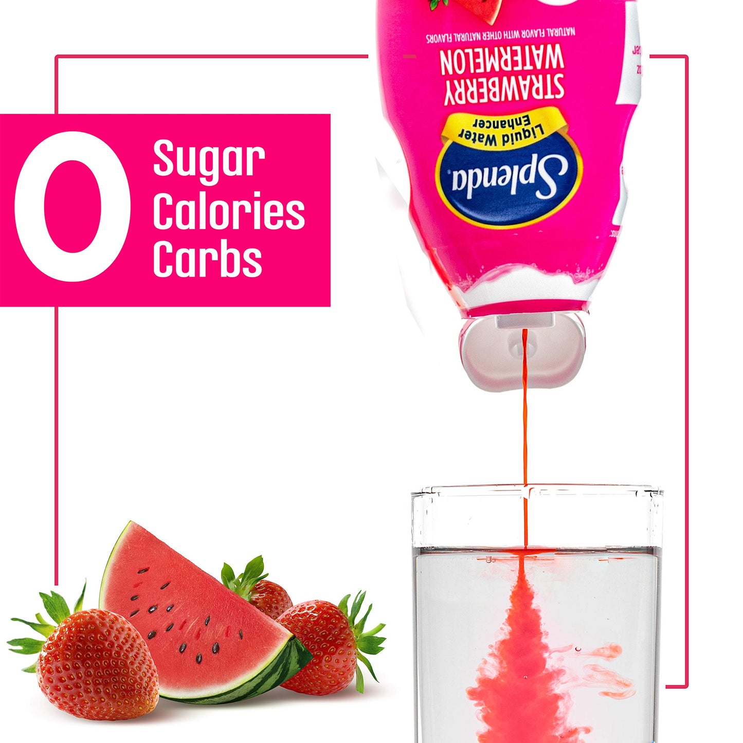 SPLENDA Liquid Water Enhancer Drops, Sugar Free, Concentrated Drink Mix, 3.11 Fl Oz Each Bottle, Strawberry Watermelon, 2 Pack