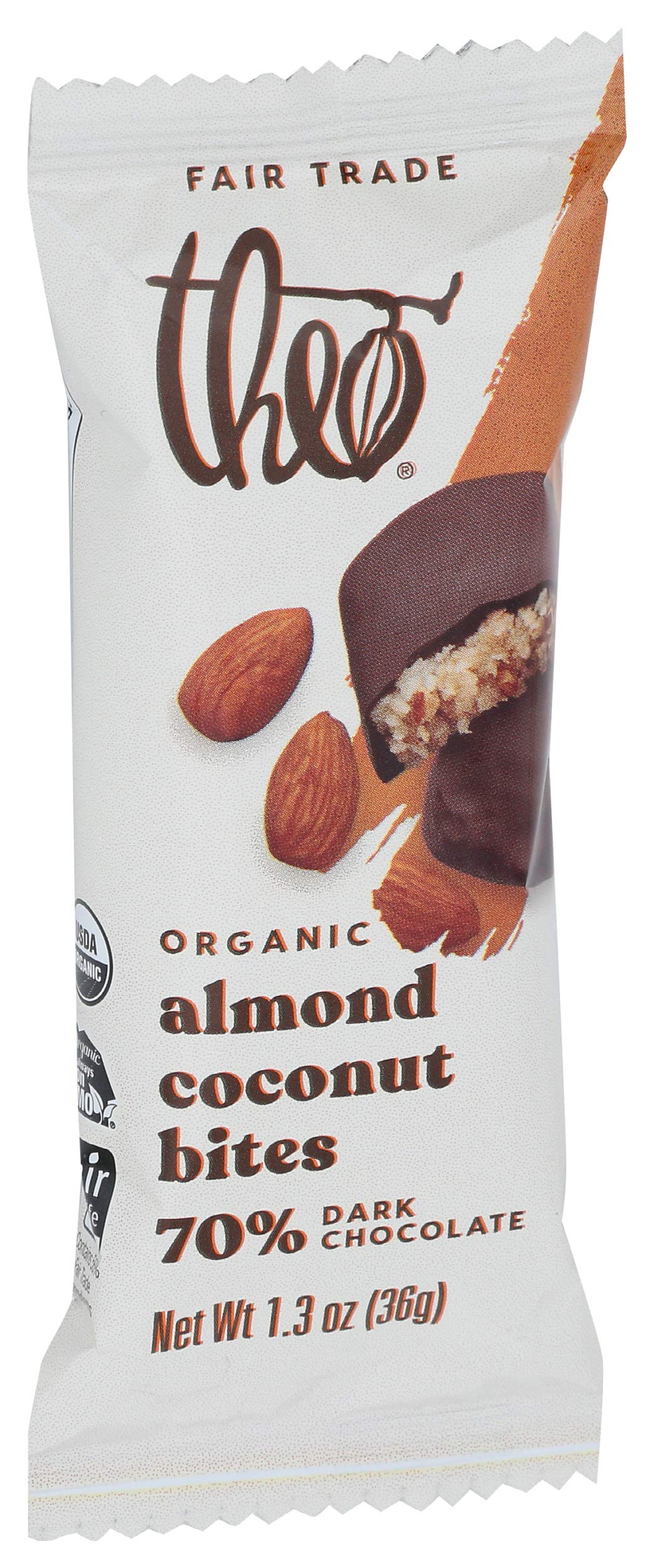 Theo Coconut Bites Dark Chocolate Salted Almond 1.3 Oz