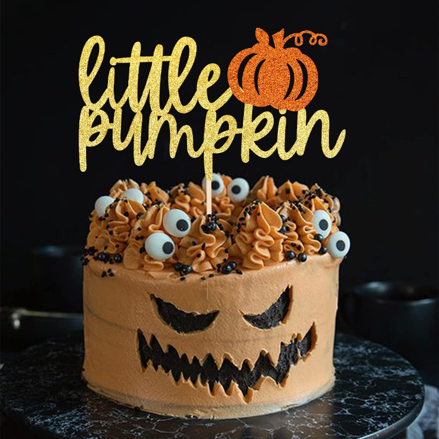 1 Pcs Little Pumpkin Cake Topper Fall Theme Cake Pick Baby Shower Kids Birthday Halloween Thanksgiving Pumpkin Party Decorations