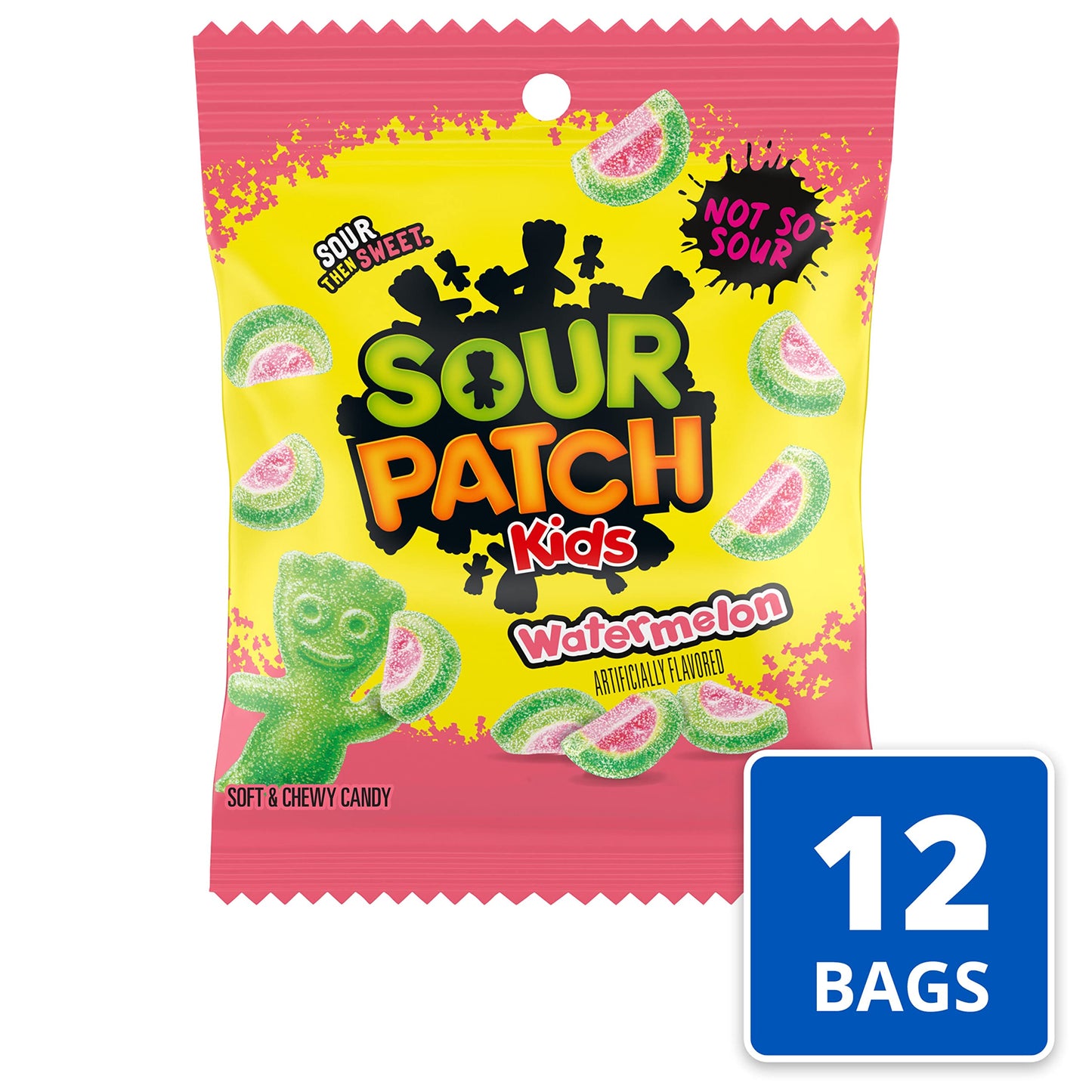 Sour Patch Kids Watermelon Soft & Chewy Candy, Bulk Candy, 12-3.6 Oz Bags