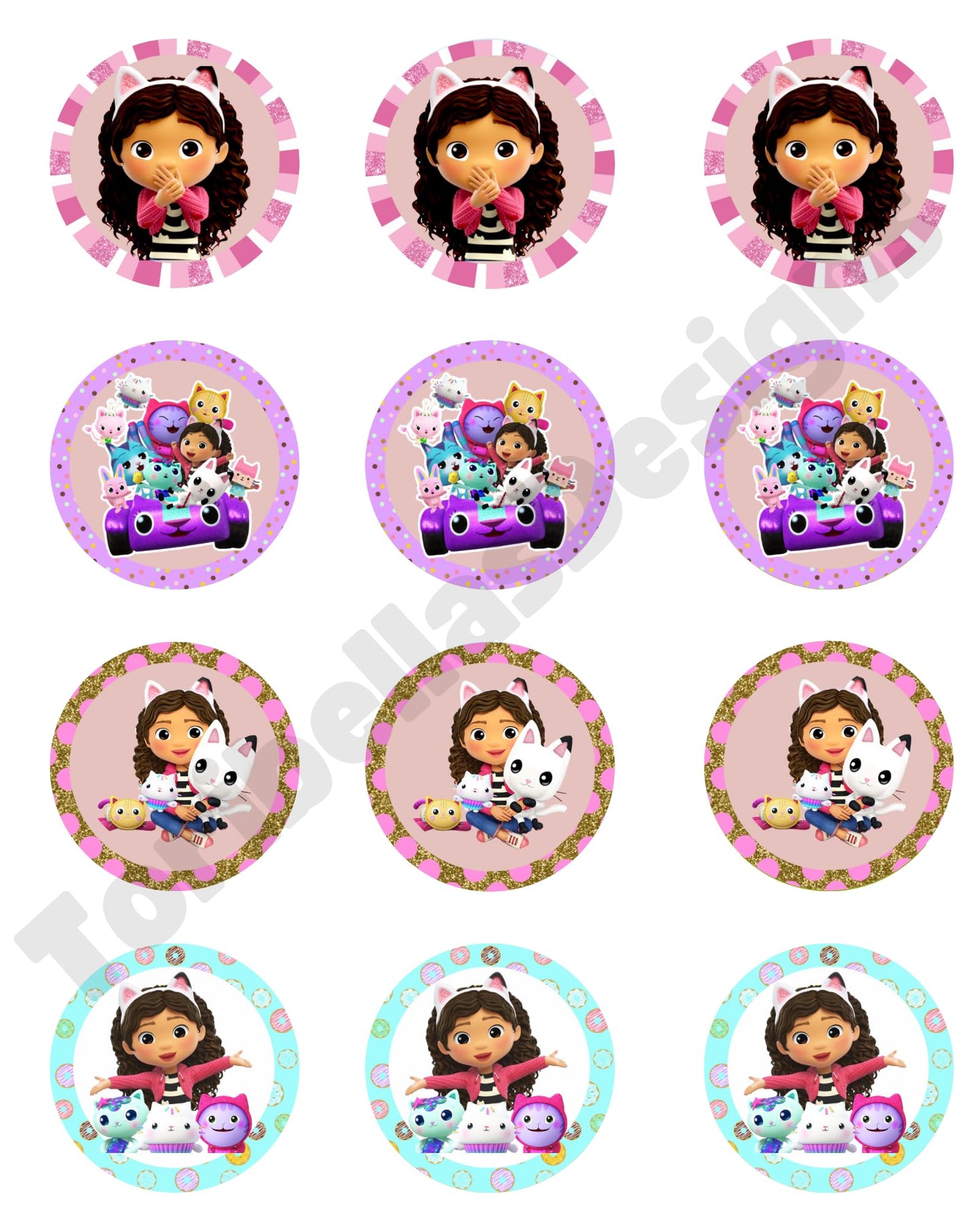 Generic Girl Dollhouse Edible Wafer Images, 2 Precut Cupcake Toppers, White Rice Paper, Birthday Party Decorations