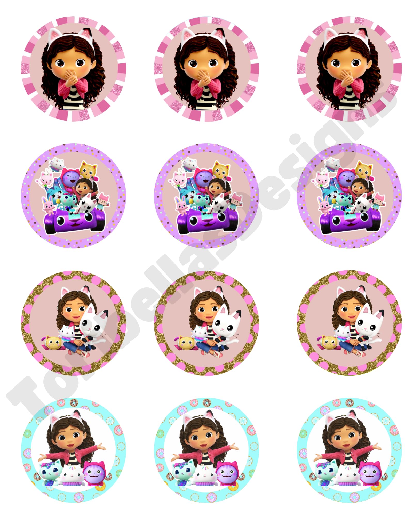 Generic Girl Dollhouse Edible Wafer Images, 2 Precut Cupcake Toppers, White Rice Paper, Birthday Party Decorations