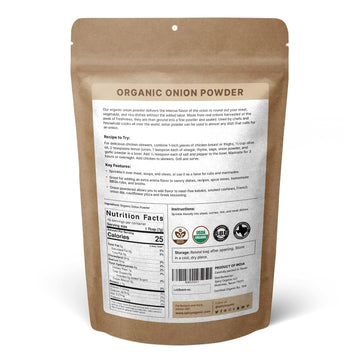 SPICY ORGANIC Onion Powder - Certified USDA Organic, Non-GMO, 4 oz. Seasoning for Dressings, Dips, Casseroles, and More