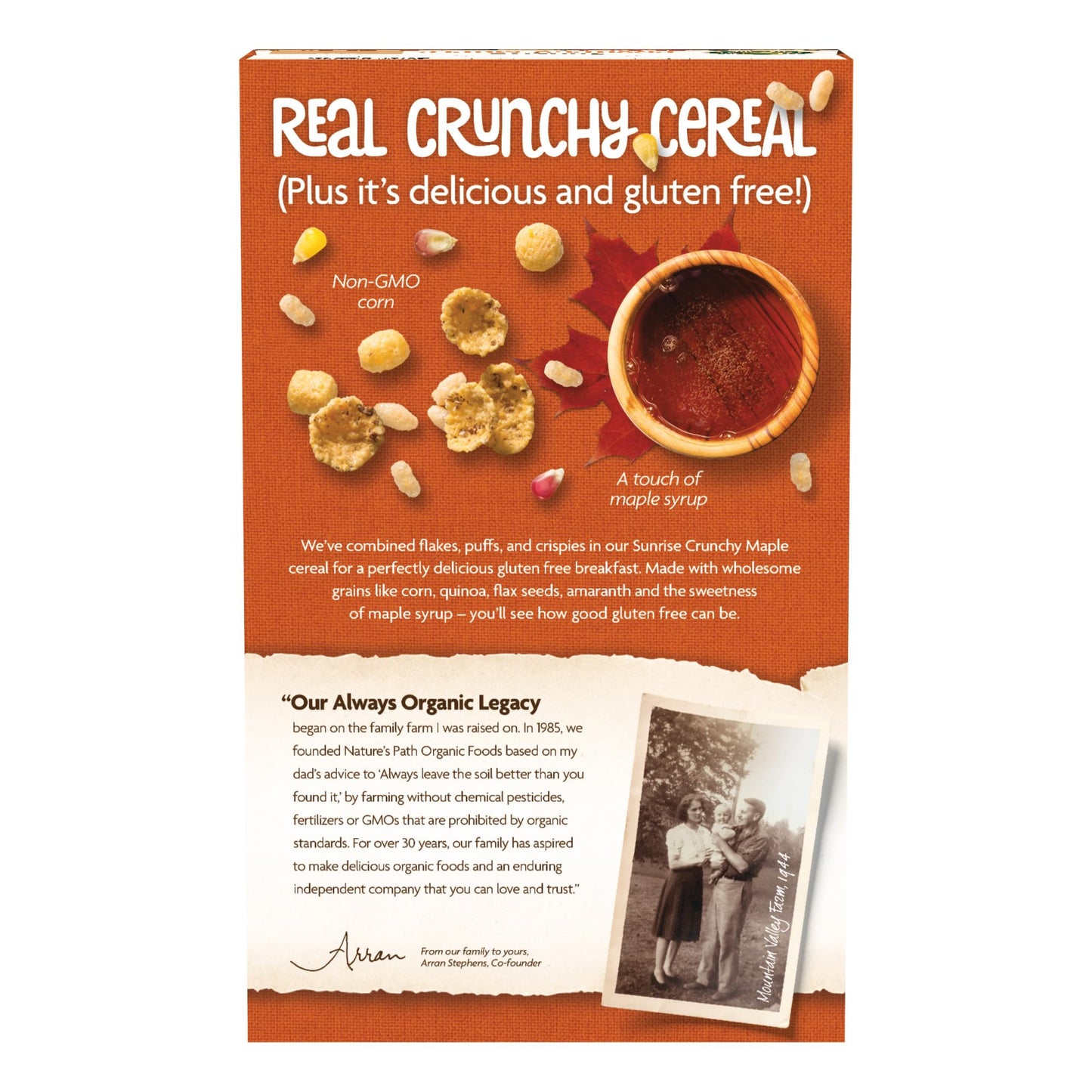 Nature'S Path Organic Sunrise Crunchy Maple Cereal, 10.6 Oz (Pack Of 1), Gluten Free, Non-Gmo