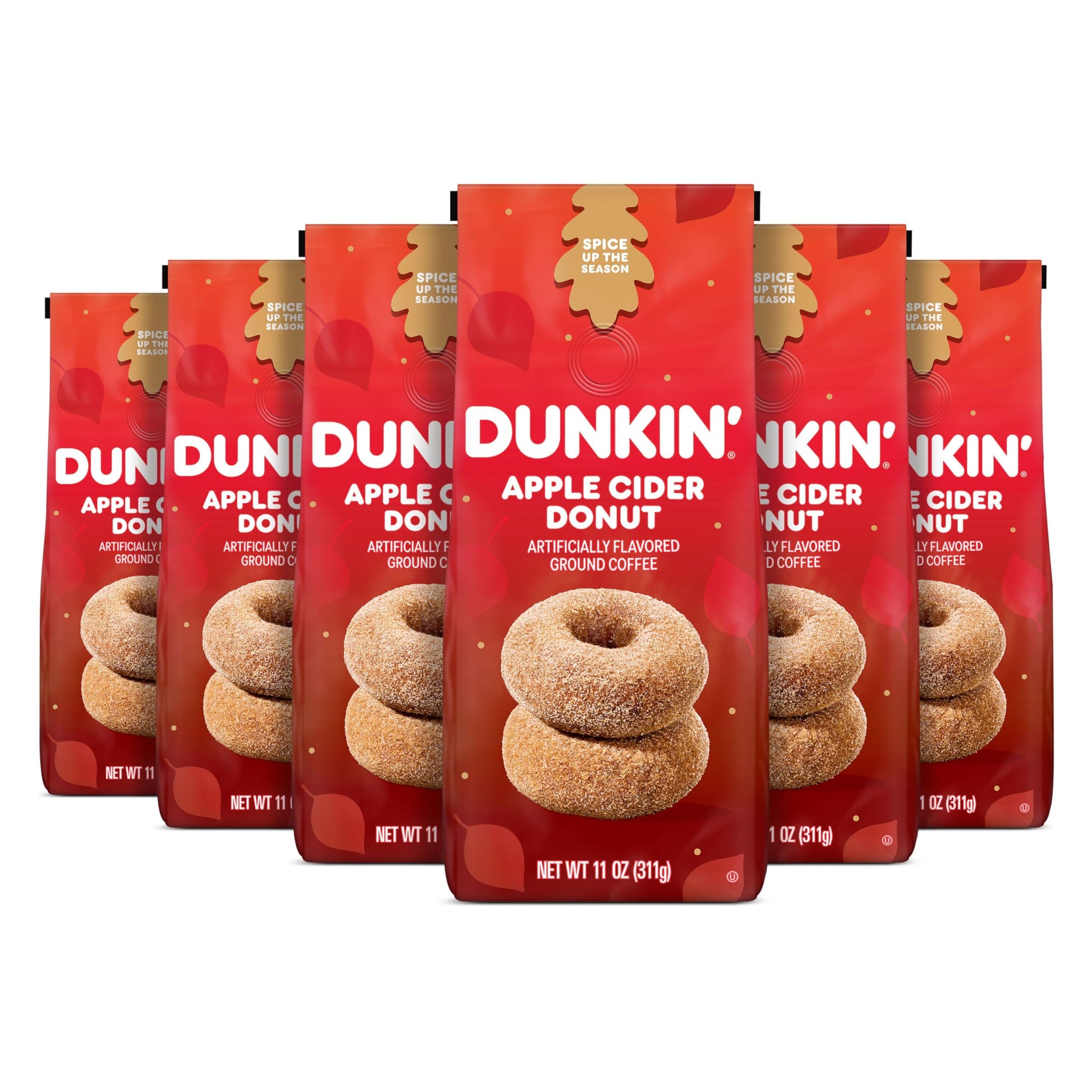 Dunkin Apple Fruit Beverage Donut Artificially Flavored Ground Coffee  11 Oz. Bags (Pack Of 6)