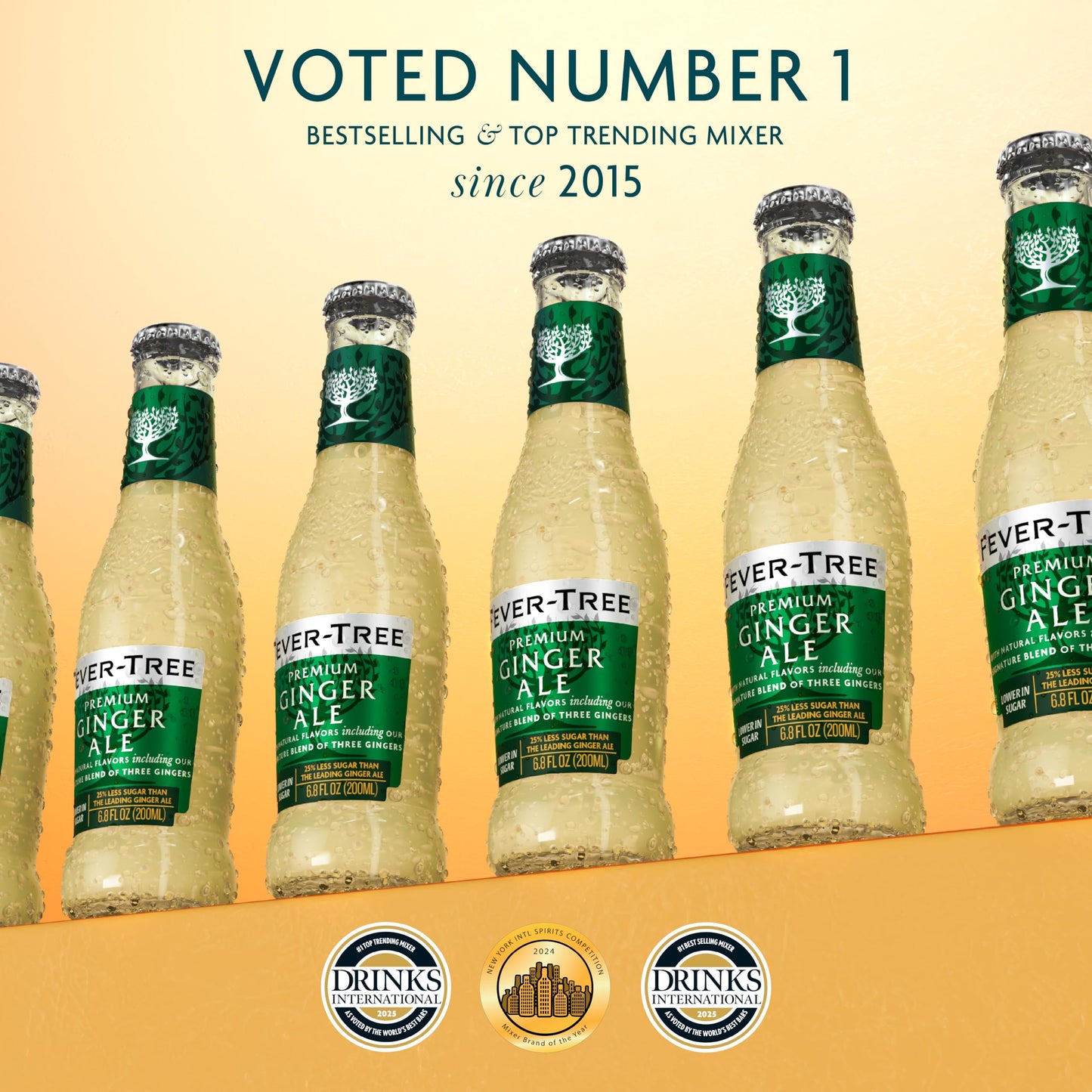 Fever-Tree Premium Ginger Ale, 200mL, No Artificial Sweeteners, Pack of 24
