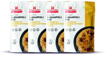 Tanawades Smart Food Instant Puranpoli Mix,(Buy 3 Get 1 Free) Ready to Cook, Home food with Hand picked Flavours, Pack of 4