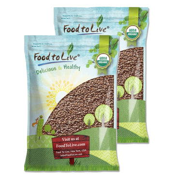 Food to Live Organic Whole Red Lentils, 20 Pounds Non-GMO, Dry Raw Lentils, Sproutable, Vegan, Kosher, Bulk. Easy to Cook. Sourc
