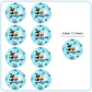 Ercadio 48Pcs Edible Halloween Cupcake Toppers - Cute Ghosts, Bats & Black Cats - Party Cake Decor - Blue