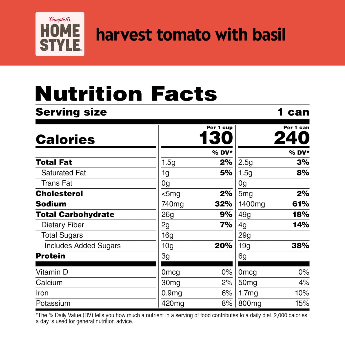 Campbells Homestyle Tomato Basil Soup, 16.3 oz Can (Pack of 12)