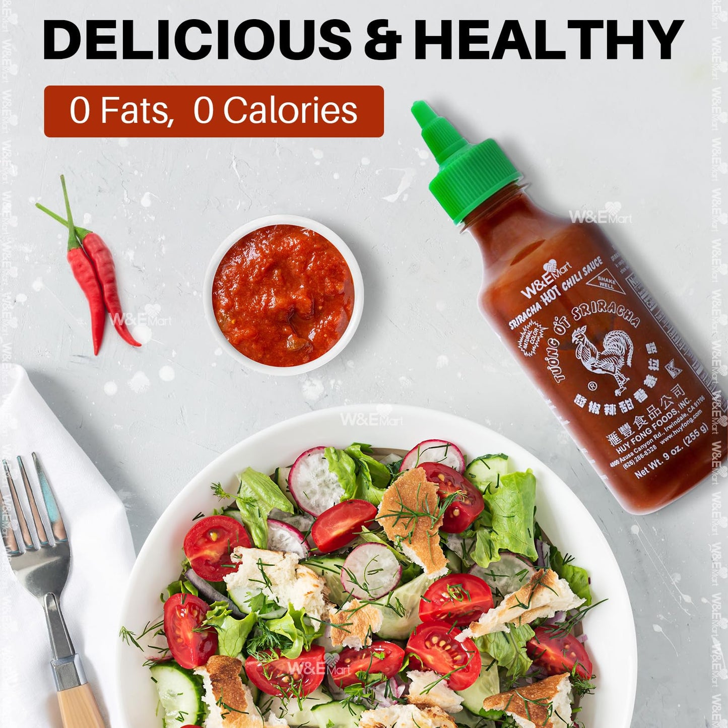 Huy Fong Sriracha Hot Chili Sauce, 9 Ounce, Pack Of 1, 255G