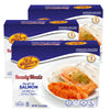 Kosher Salmon Fillet Fish, Parve MRE Meal Ready to Eat, Protein Food (3 Pack) Prepared Entree Fully Cooked, Shelf Stable Microwa