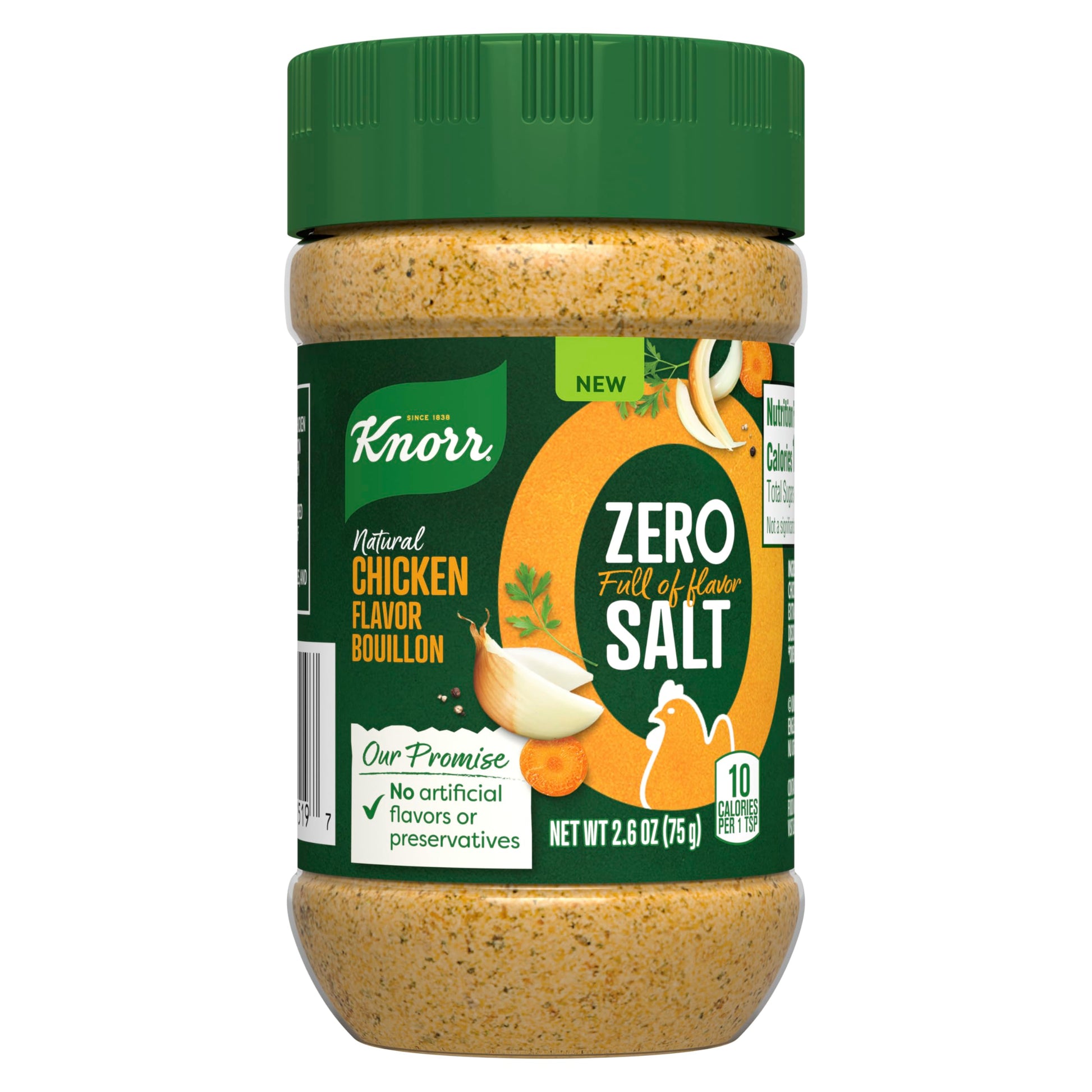 Knorr Zero Salt Powder Bouillon Natural Chicken Flavor Bouillon For Sauces, Gravies And Soups, With No Artificial Flavors Or Preservatives 2.6 Oz