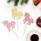 Gyufise 24Pcs Unic Cupcake Toppers Colorful Glitter Unic Horse Cupcake Food Picks Baby Shower Wedding Kids Birthday Party Cake D