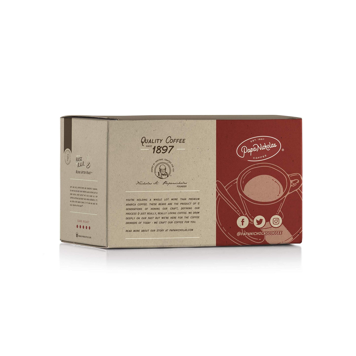 Papanicholas Coffee Italian Espresso Dark Roast Coffee Pods, 12 Count, Compatible with Keurig K Cup malt-inspired