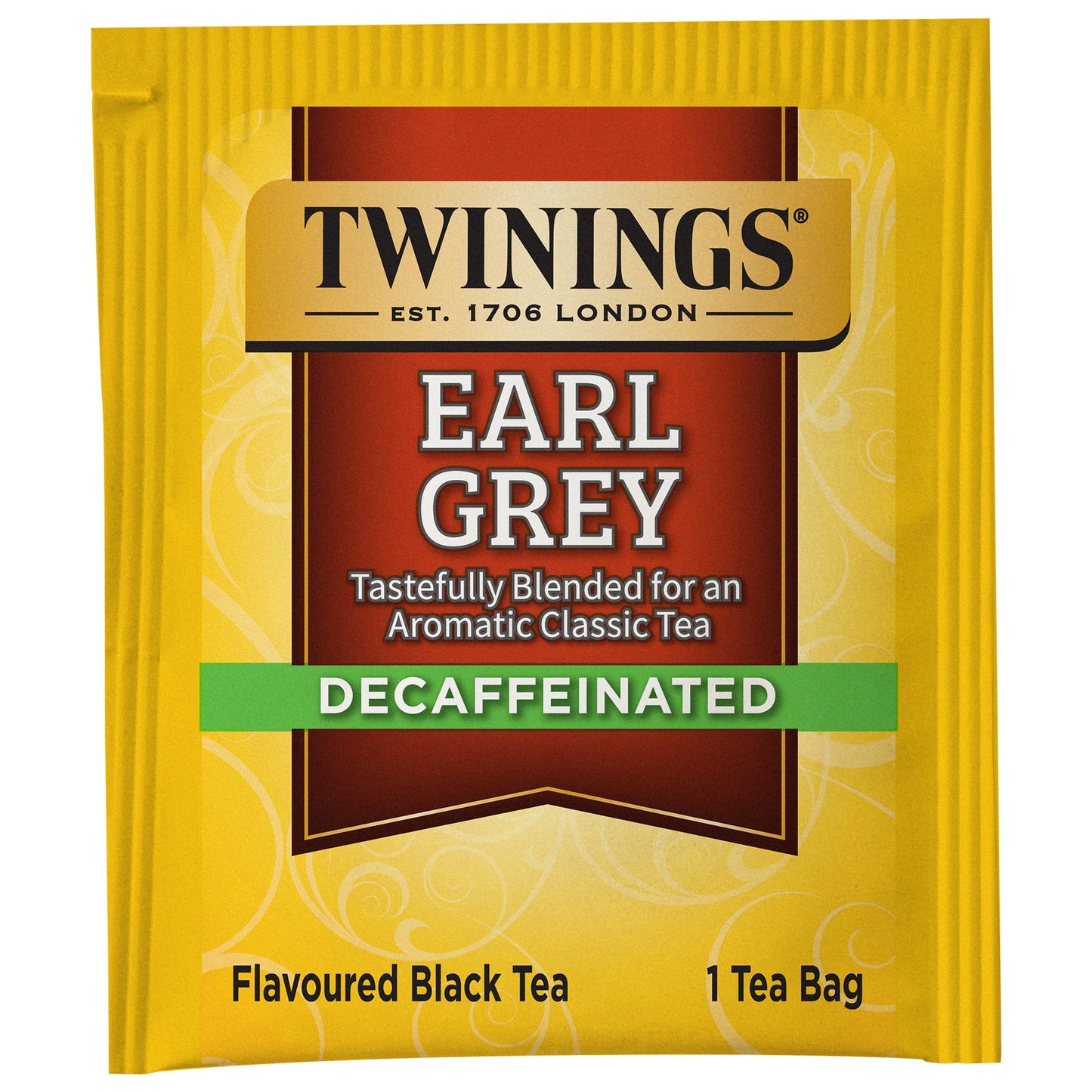 Twinings Decaffeinated Earl Grey Black Tea Individually Wrapped Bags, 20 Count (Pack of 6), Flavoured with Citrus and Bergamot,