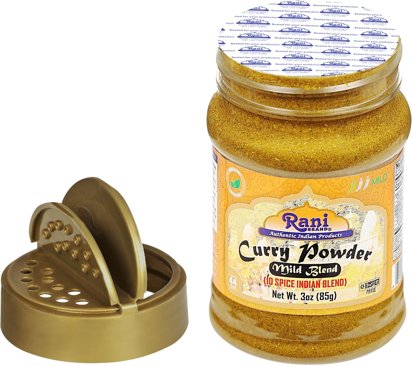 Rani Curry Powder Mild (10-Spice Authentic Indian Blend) 3oz (85g) PET Jar ~ All Natural | Salt-Free | NO Chili or Peppers | Veg