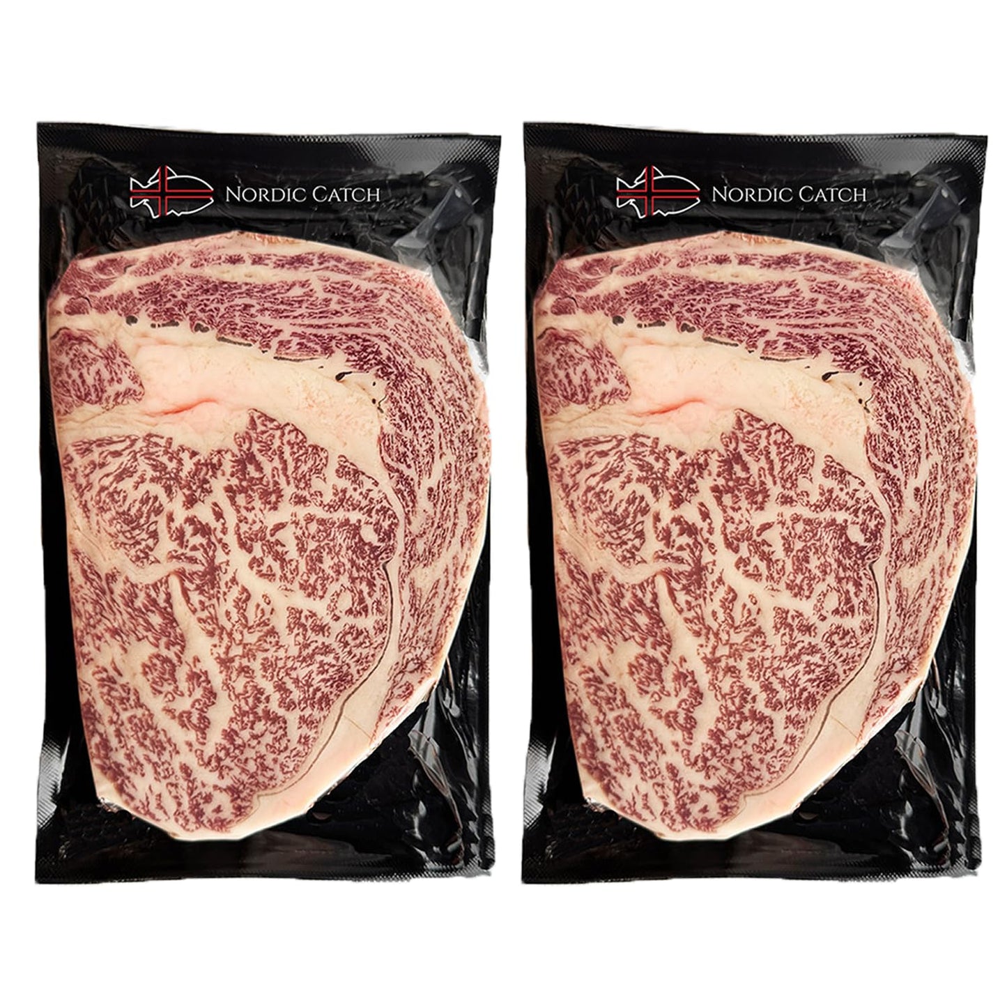 Nordic Catch A5 Japanese Wagyu Beef Ribeye Steak, 16oz (Pack of 2), Skin-Packed, Fresh, Authentic Kagoshima Reserve