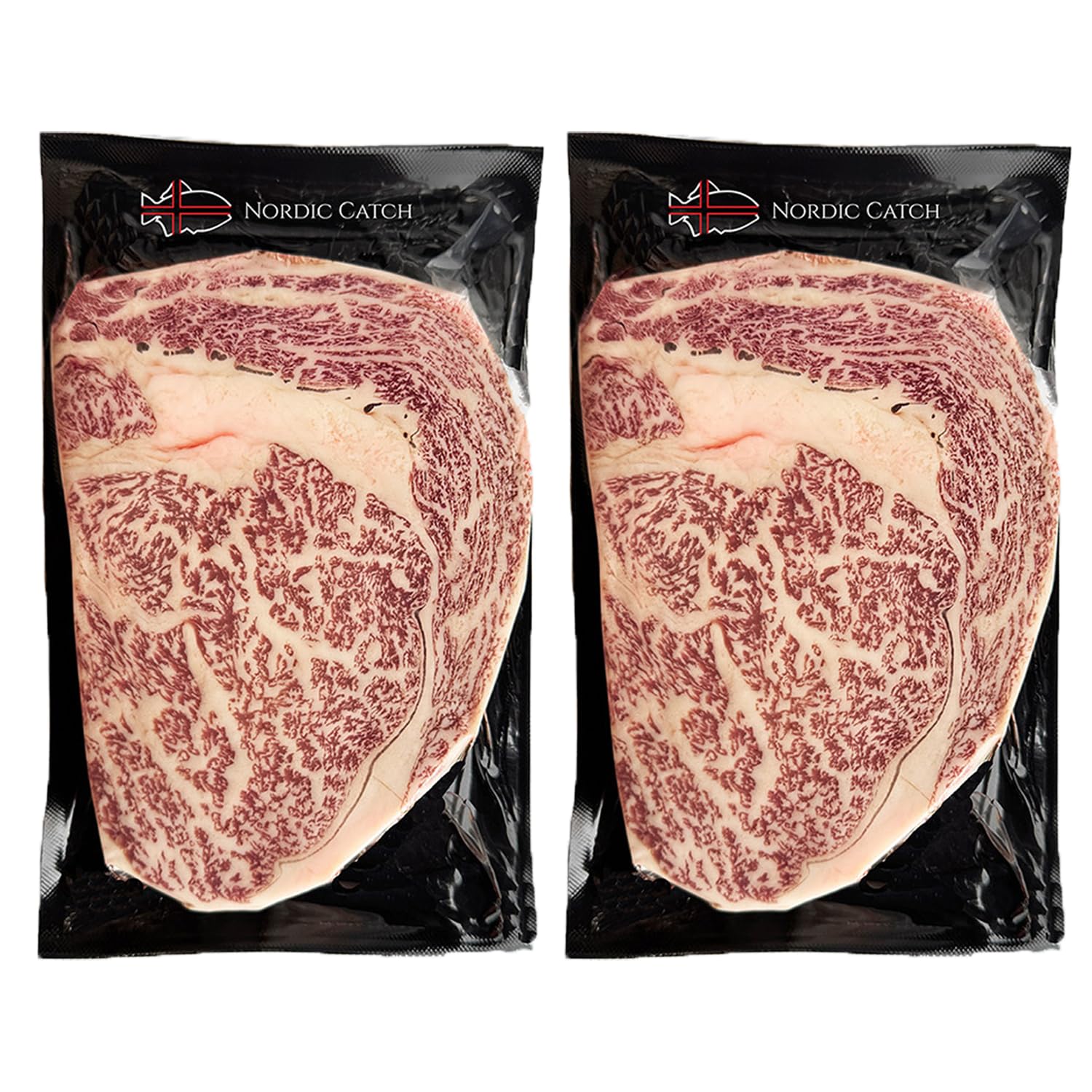 Nordic Catch A5 Japanese Wagyu Beef Ribeye Steak, 16oz (Pack of 2), Skin-Packed, Fresh, Authentic Kagoshima Reserve