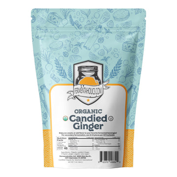 Fermentaholics Dried Candied Ginger - Organic, 7 oz - Perfect for Kombucha Flavoring